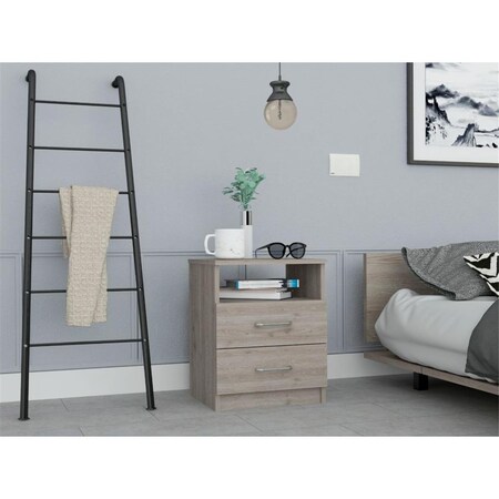 Gfancy Fixtures Modern & Stylish Particle Bedroom Nightstand, Light Grey GF3680350